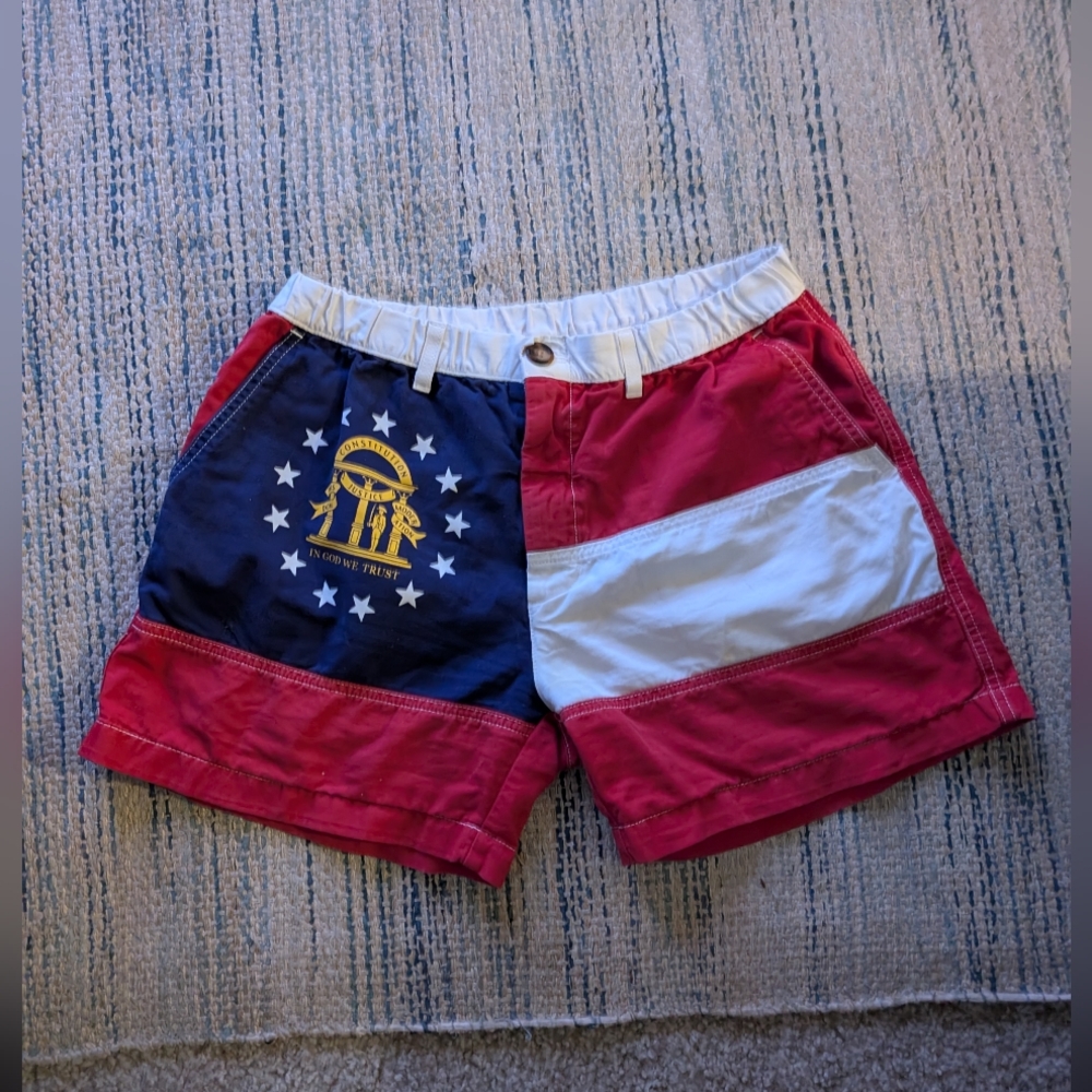 Men's Chubbies Georgia 5' flag Khaki Shorts Medium M